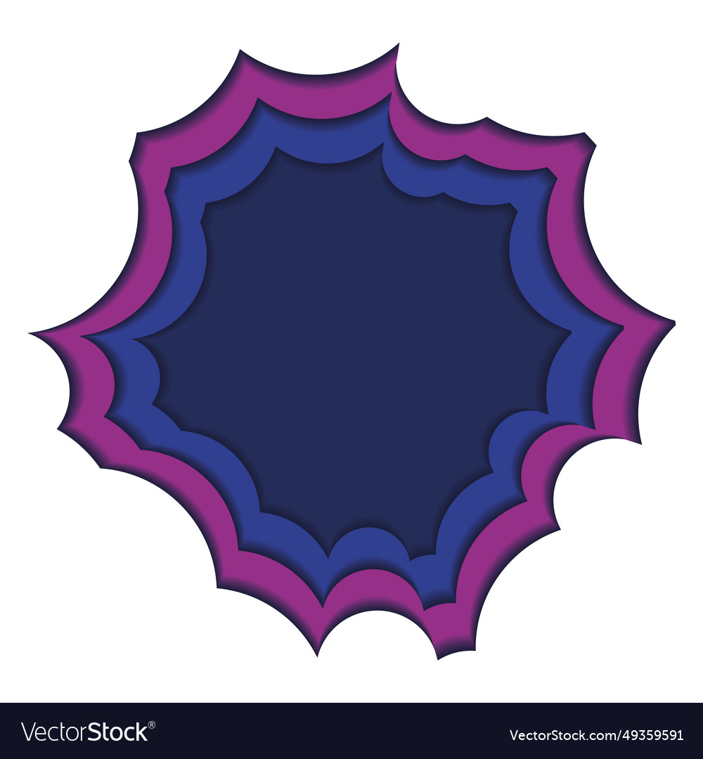 Isolated empty layered view paper art style