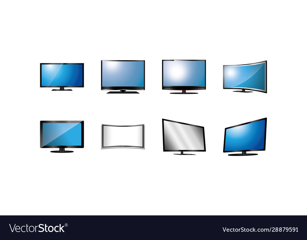 Isolated tv device icon set design