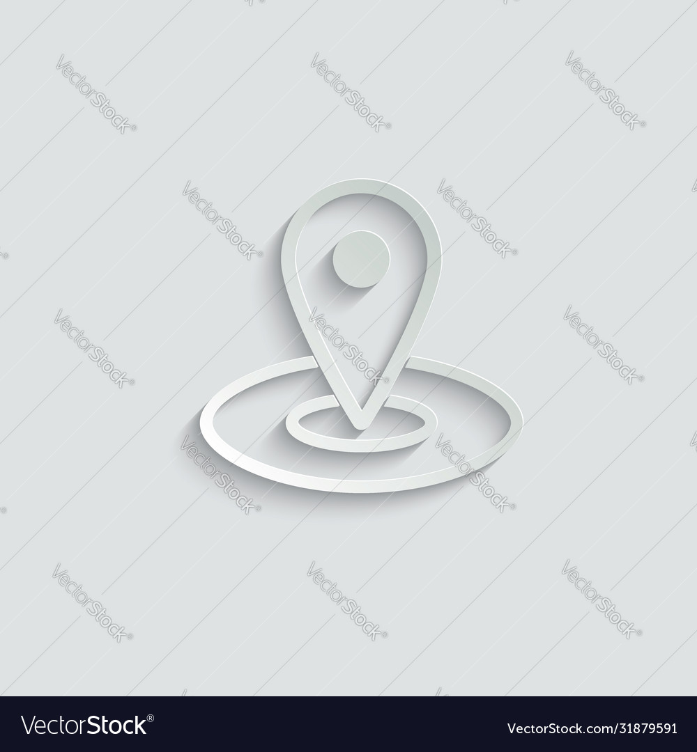 Map pointer - icon line design vector image Map pointer - icon line design