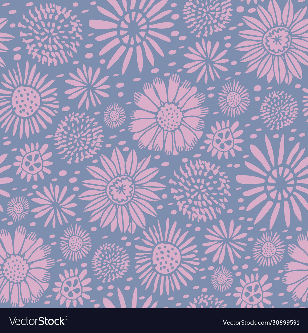 Meadow ditzy spring flowers repeat pattern