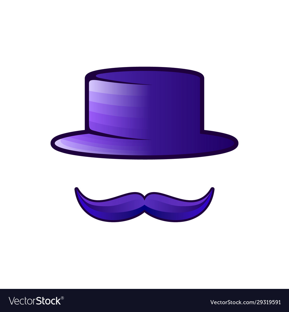 Mustache and cap logo ideas inspiration vector image Mustache and cap logo ideas inspiration