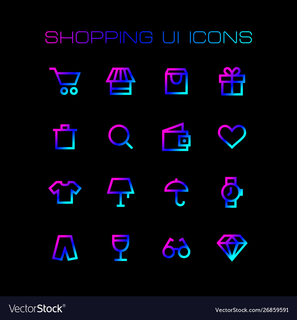 Online shopping ui icons set for simple flat vector image Online shopping ui icons set for simple flat