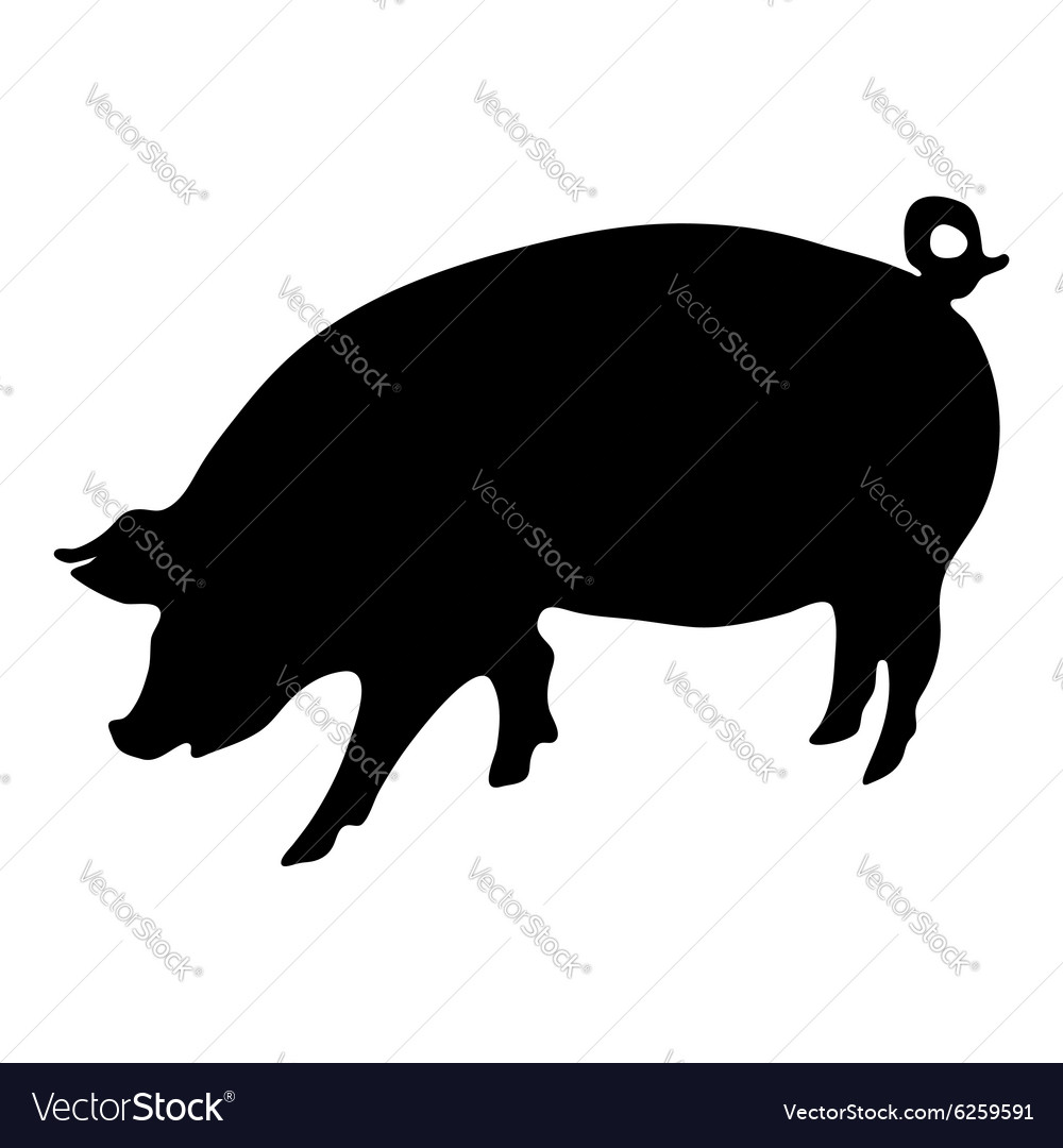 Download Pig silhouette Royalty Free Vector Image - VectorStock