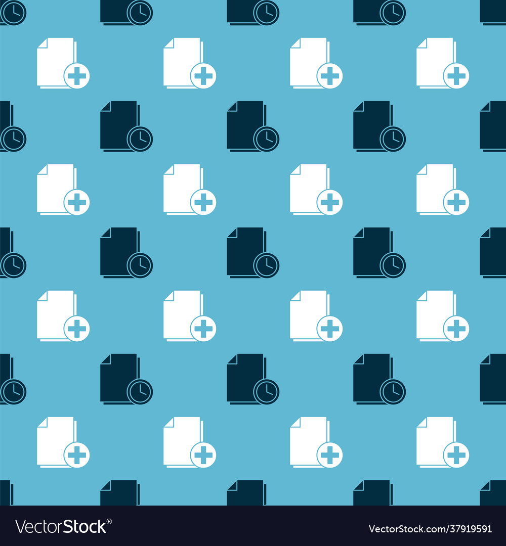 Set document with clock and add new file Vector Image Set document with clock and add new file