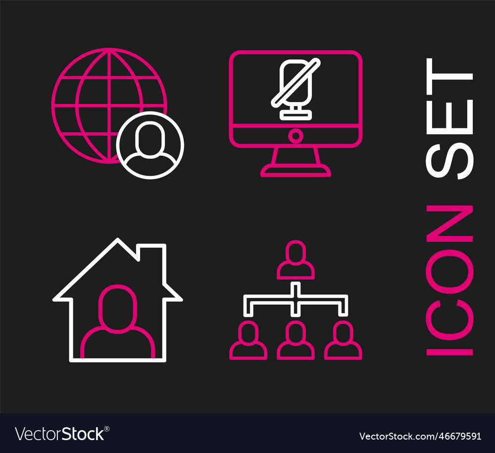 Set line hierarchy organogram chart online Vector Image Set line hierarchy organogram chart online