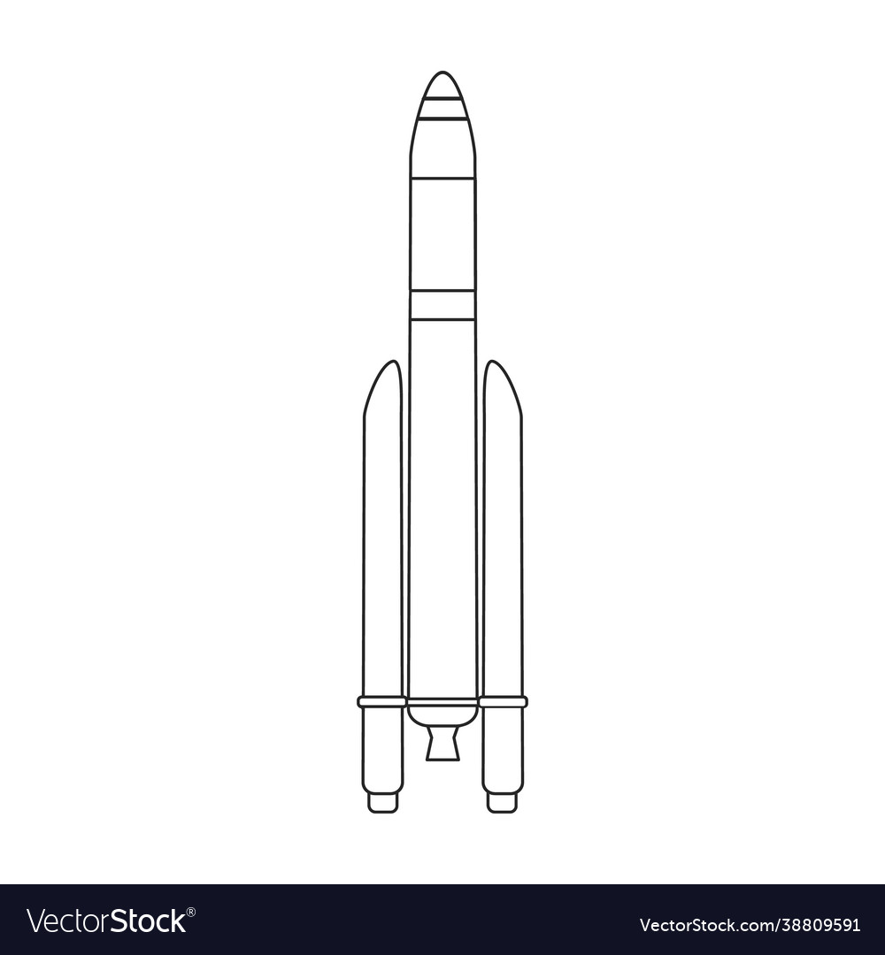 Space rocket iconoutline icon vector image Space rocket iconoutline icon