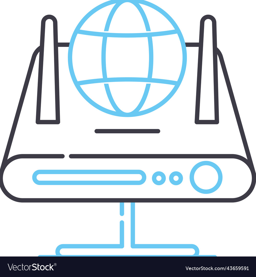 Switch router line icon outline symbol vector image Switch router line icon outline symbol