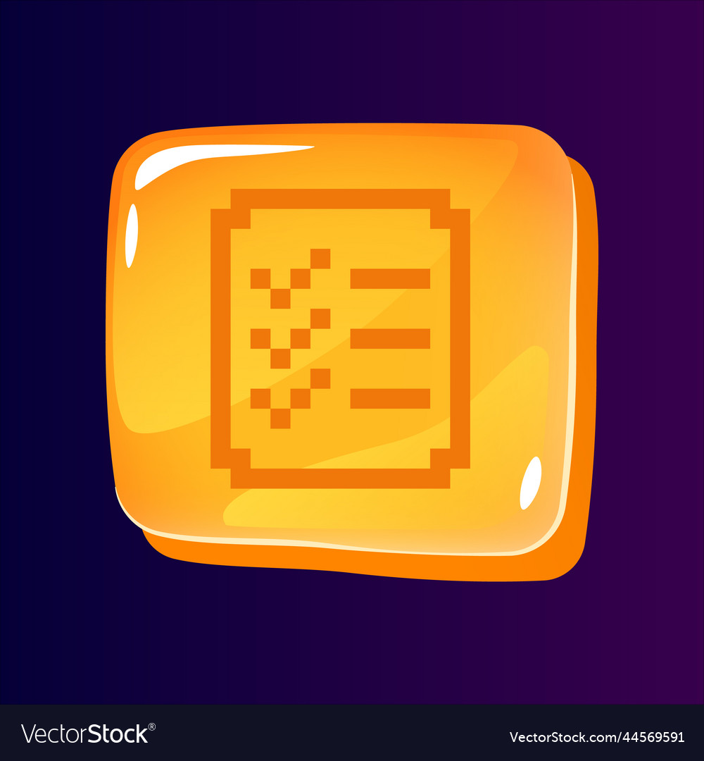 Task list glossy ui button with pixelated icon