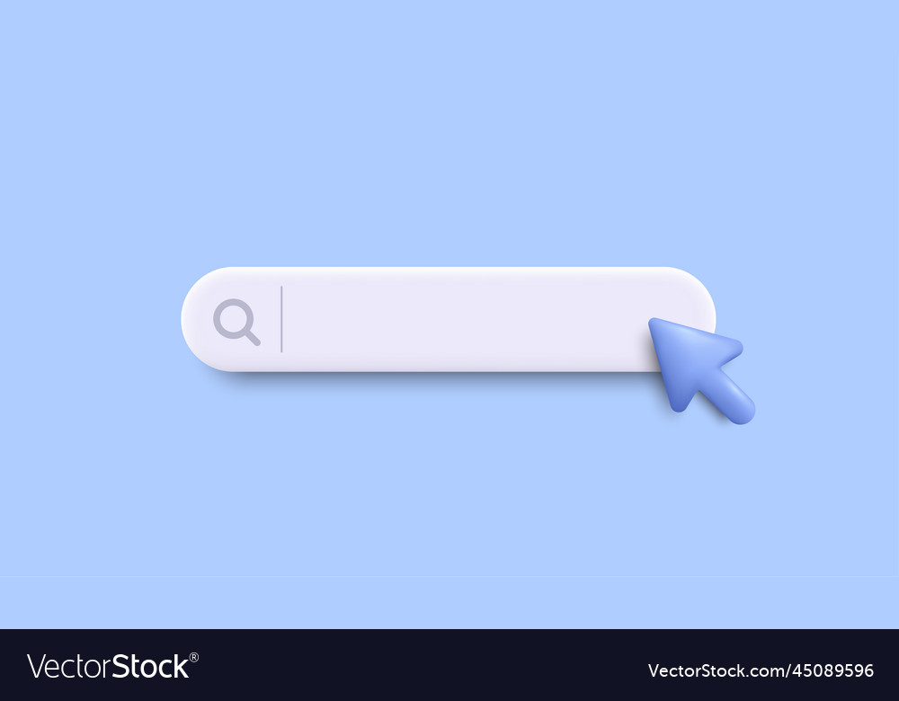 3d search bar template for website navigation Vector Image