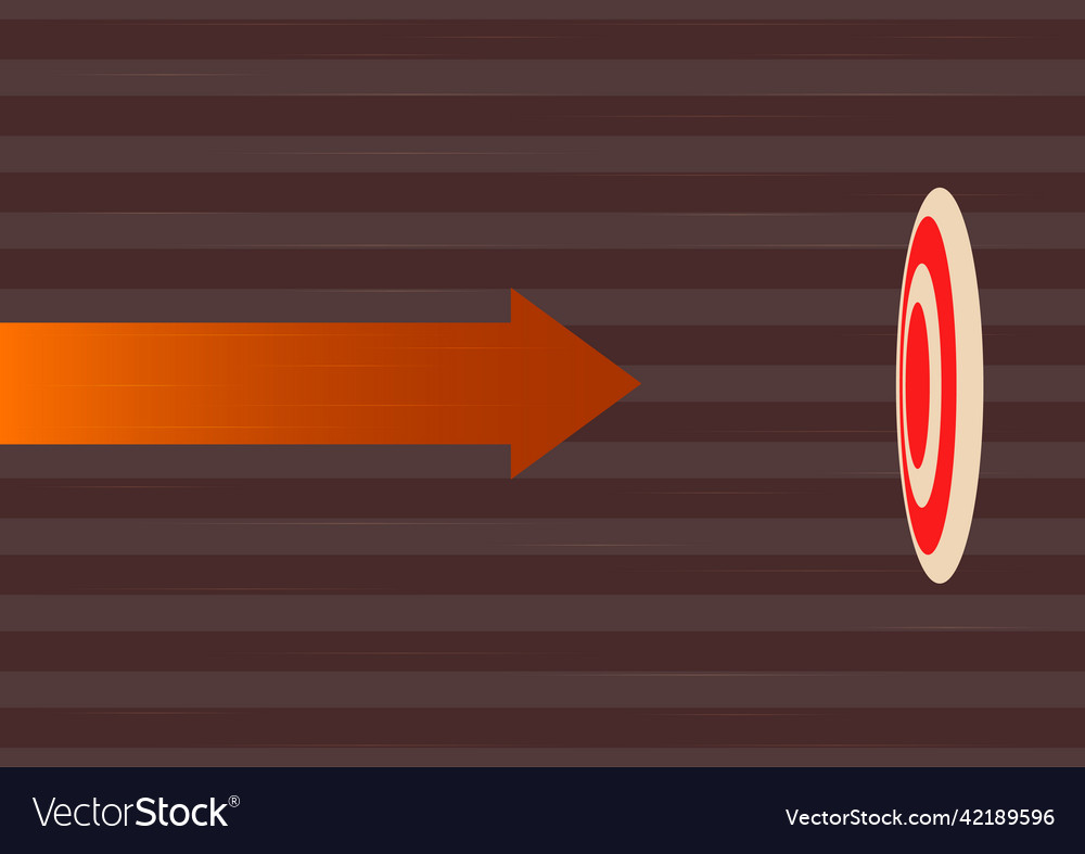 Arrow moving quickly towards aim target vector image Arrow moving quickly towards aim target