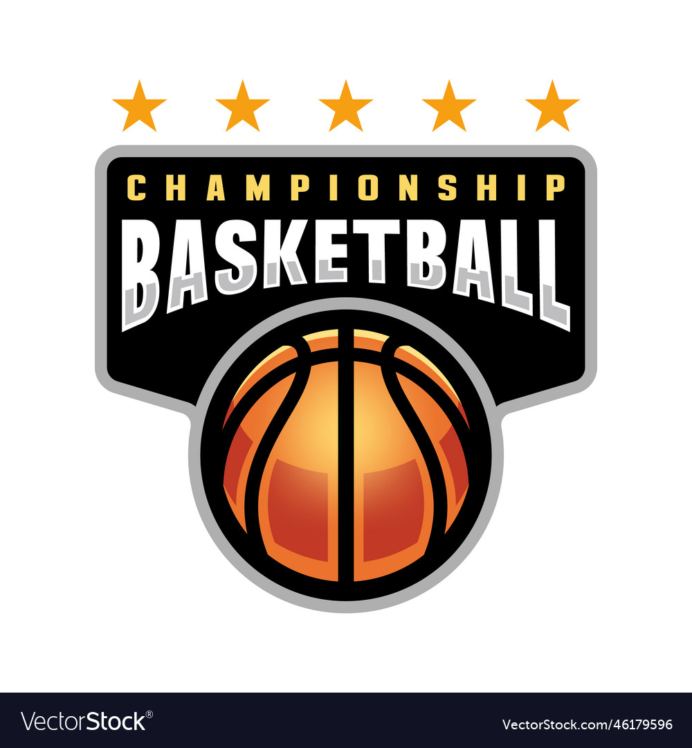 Basketball logo sport games sporting ball emblem Vector Image