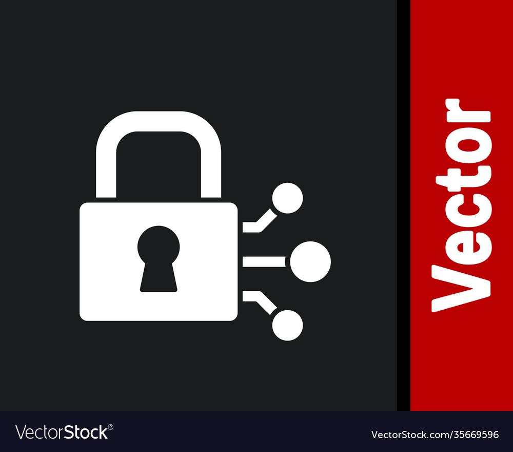 Bitcoin Lock with Blockchain Icon