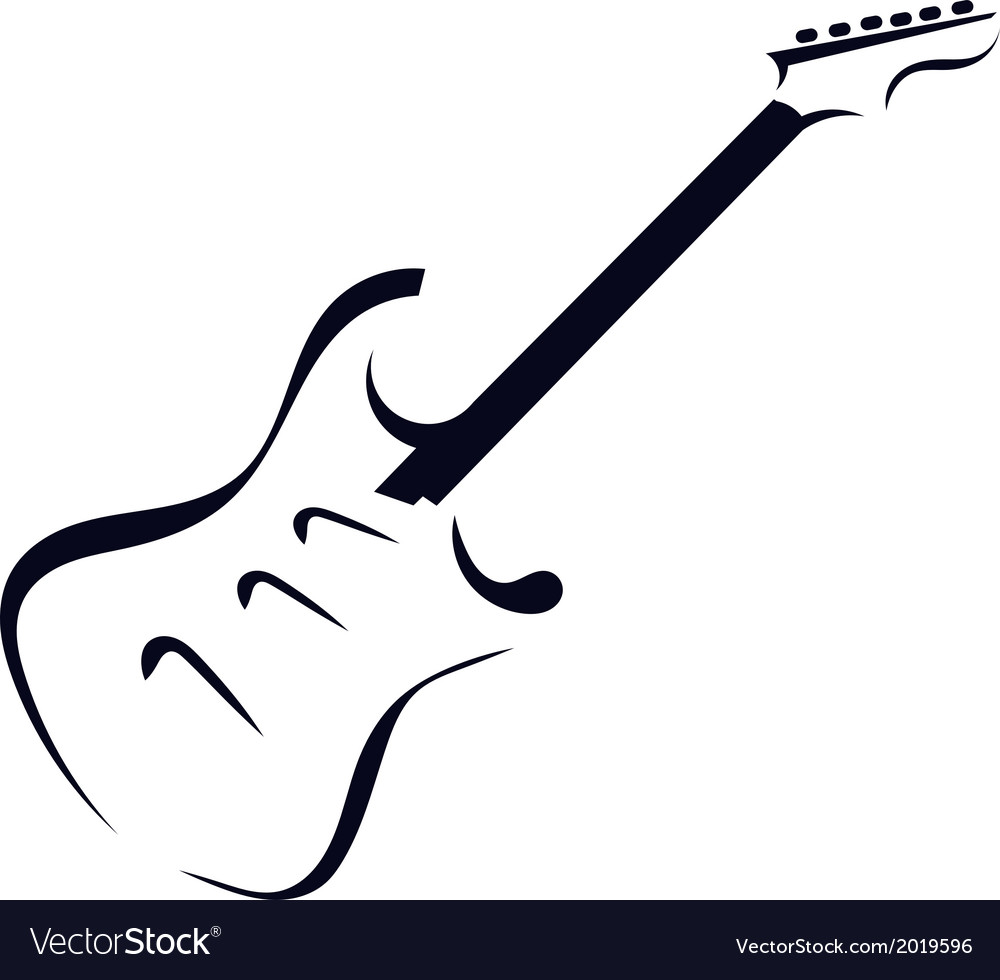 Download Black silhouette of electric guitar Royalty Free Vector