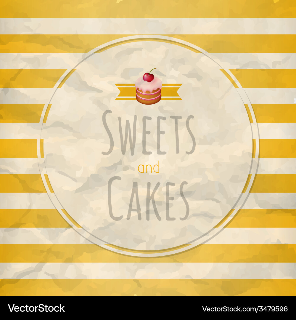 Cakes label Royalty Free Vector Image - VectorStock