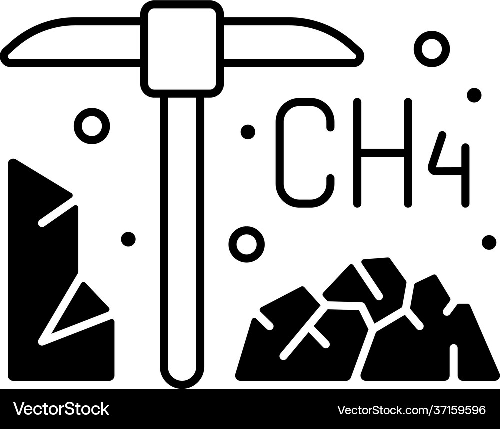 Coal mining black linear icon Royalty Free Vector Image