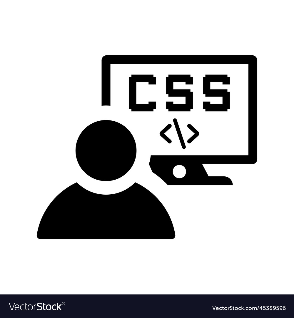 Coding css Entwickler-Symbol schwarze Grafik