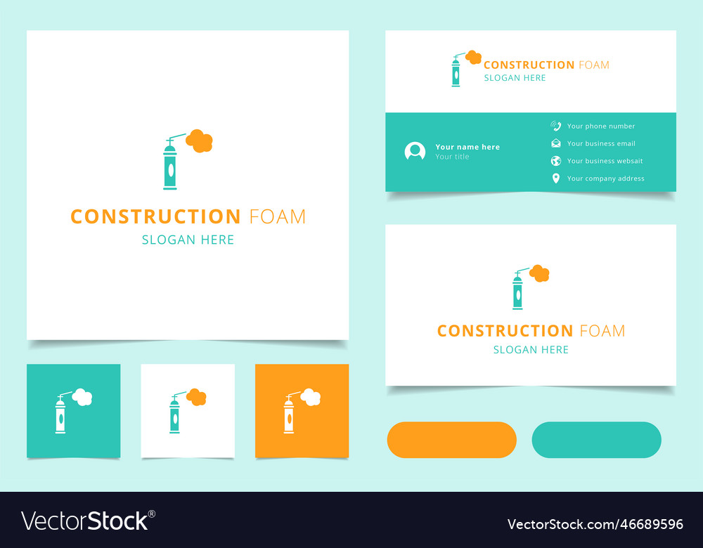 Construction foam logo design with editable vector image Construction foam logo design with editable