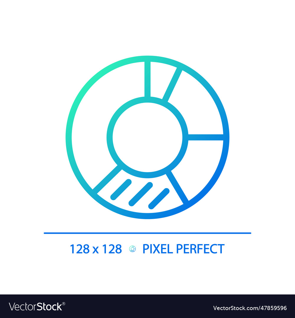 Donut chart gradient linear icon Vector Image Donut chart gradient linear icon