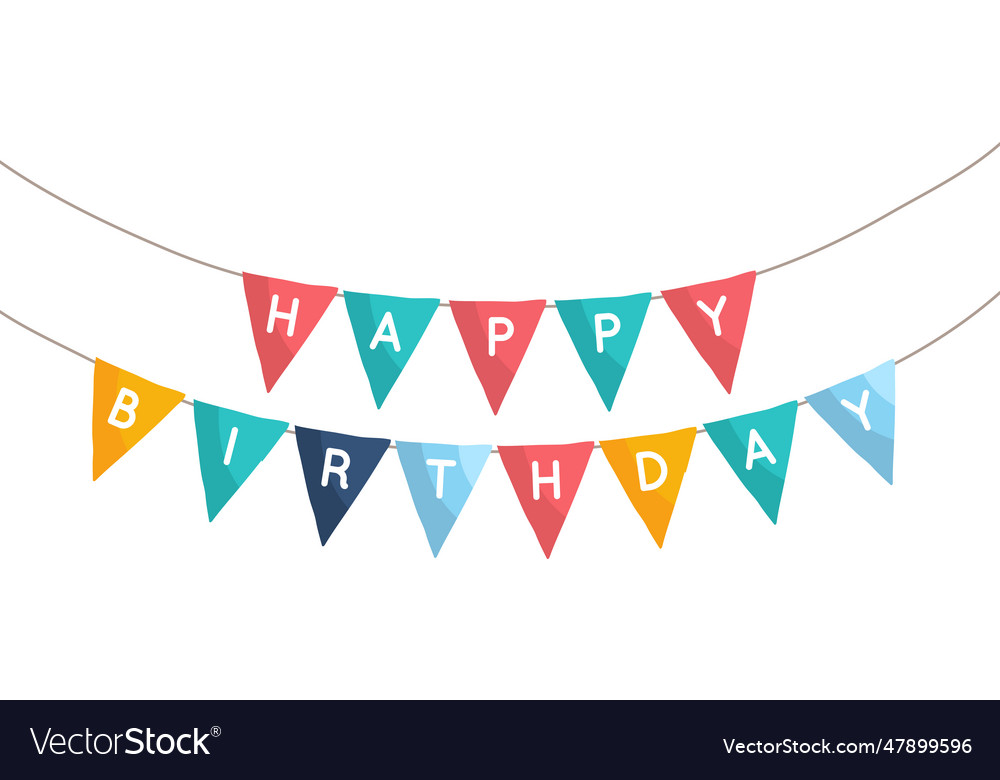 Flags for birthday festive decorations Royalty Free Vector