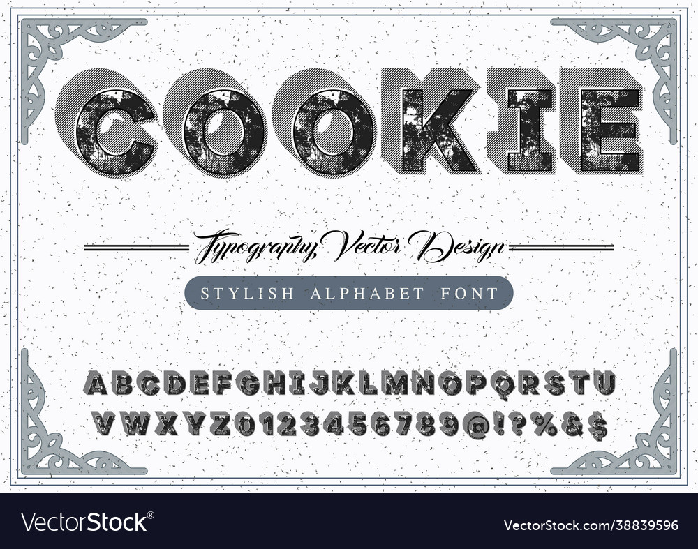 Schrift grob stilisiert und Alphabet Design alt vector image Schrift grob stilisiert und Alphabet Design alt