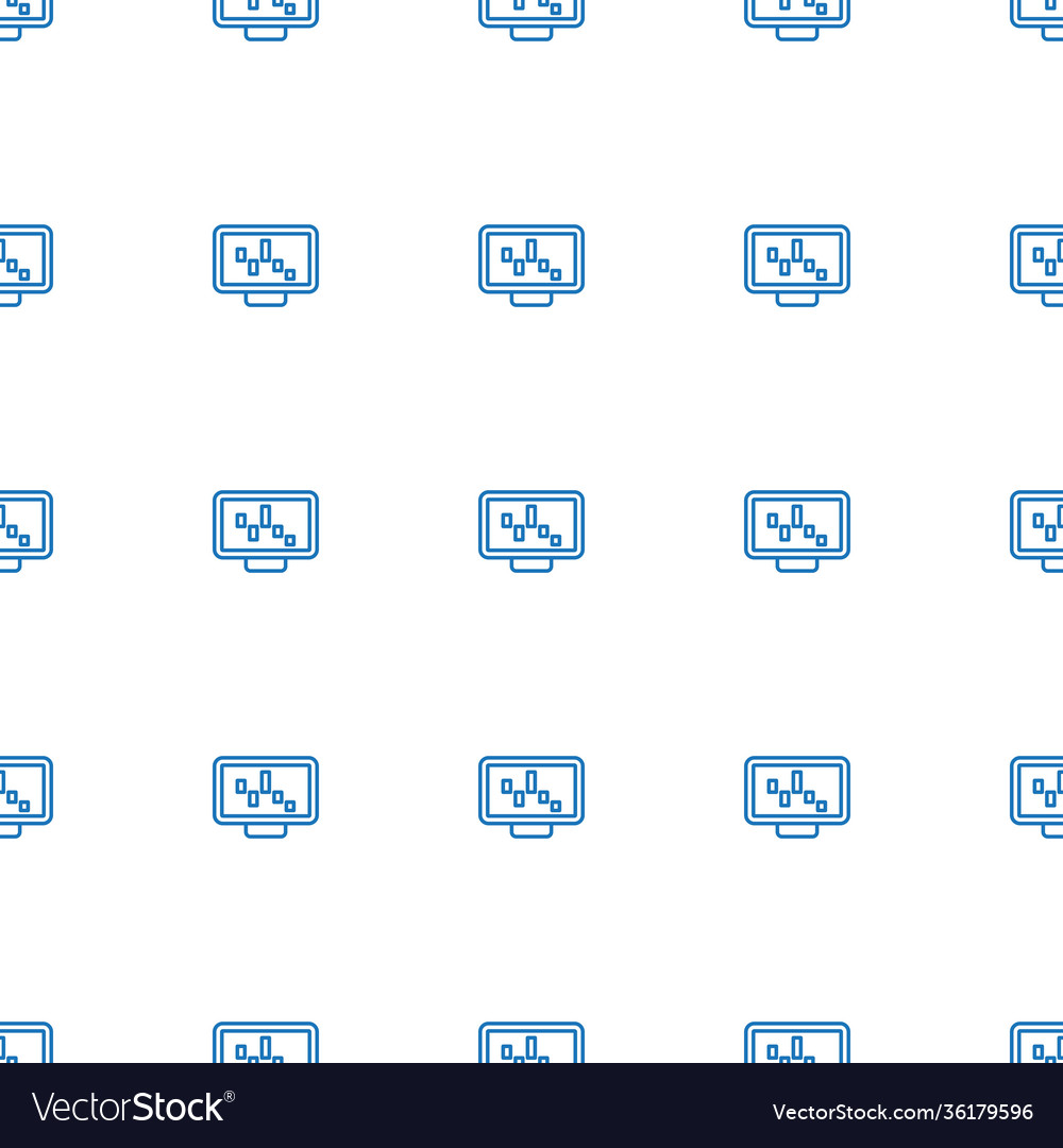 Graph on display icon pattern seamless white