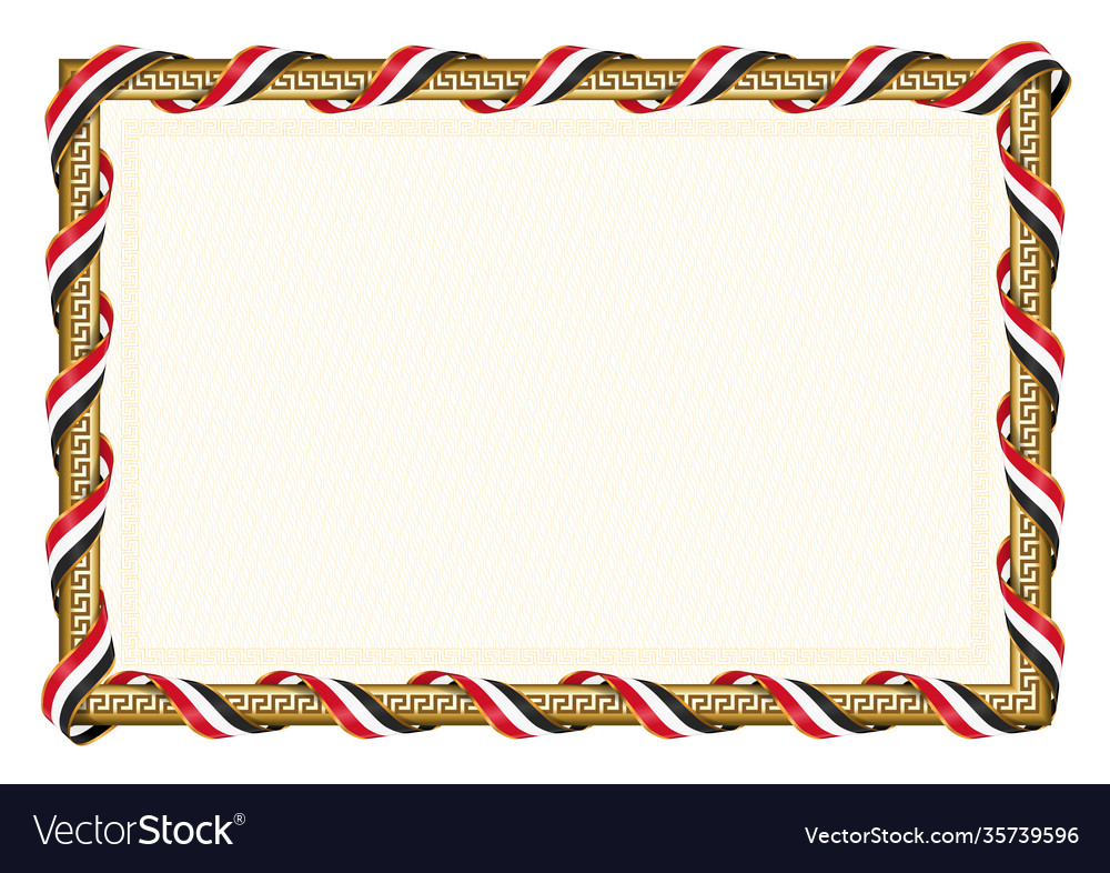 Horizontal frame and border with syria flag