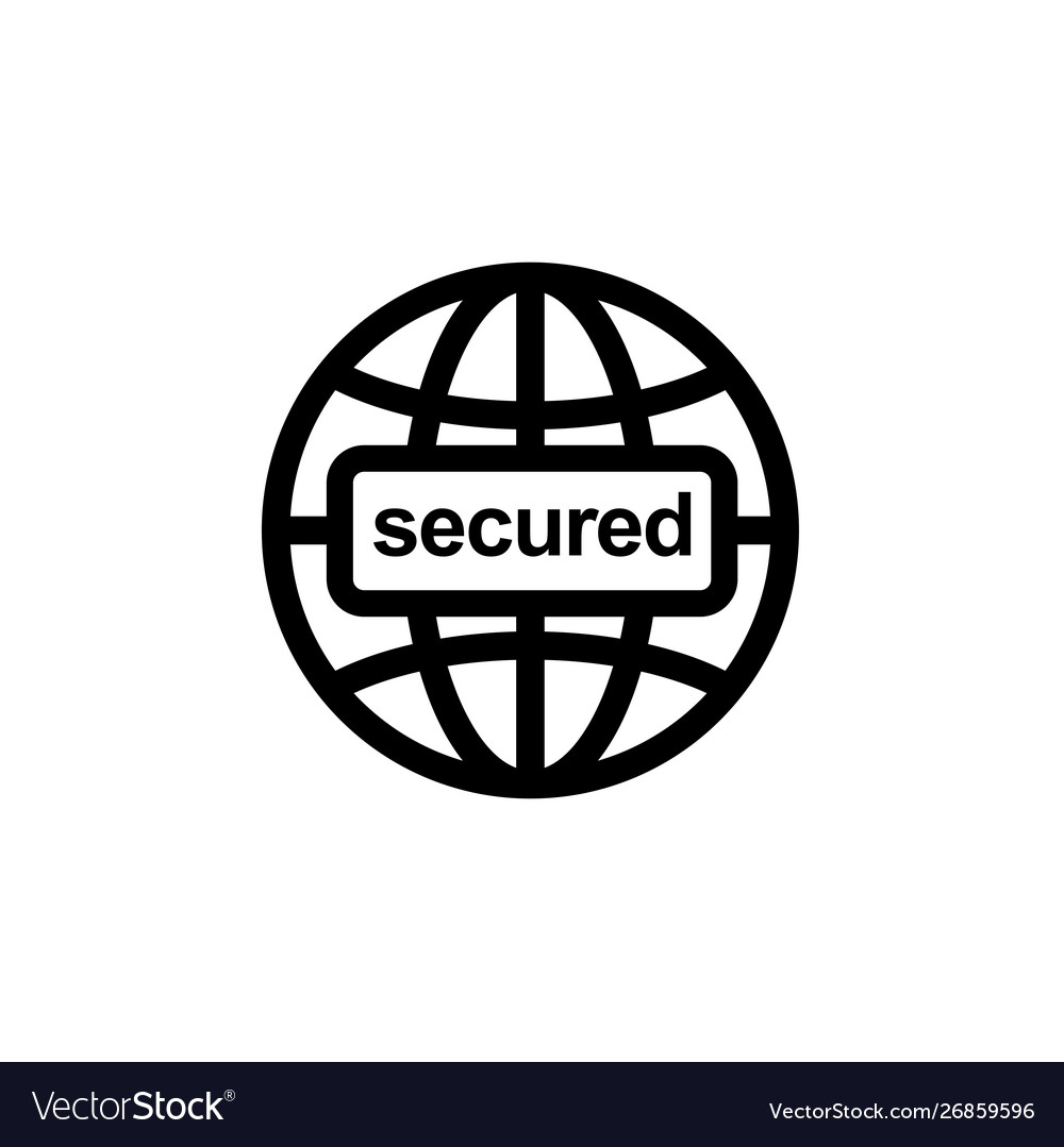 Internet icon go to web secured vector image Internet icon go to web secured