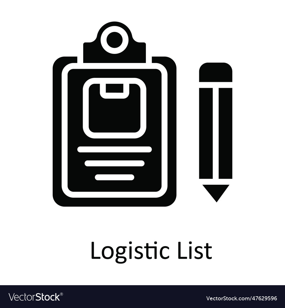 Logistic list solid icon design