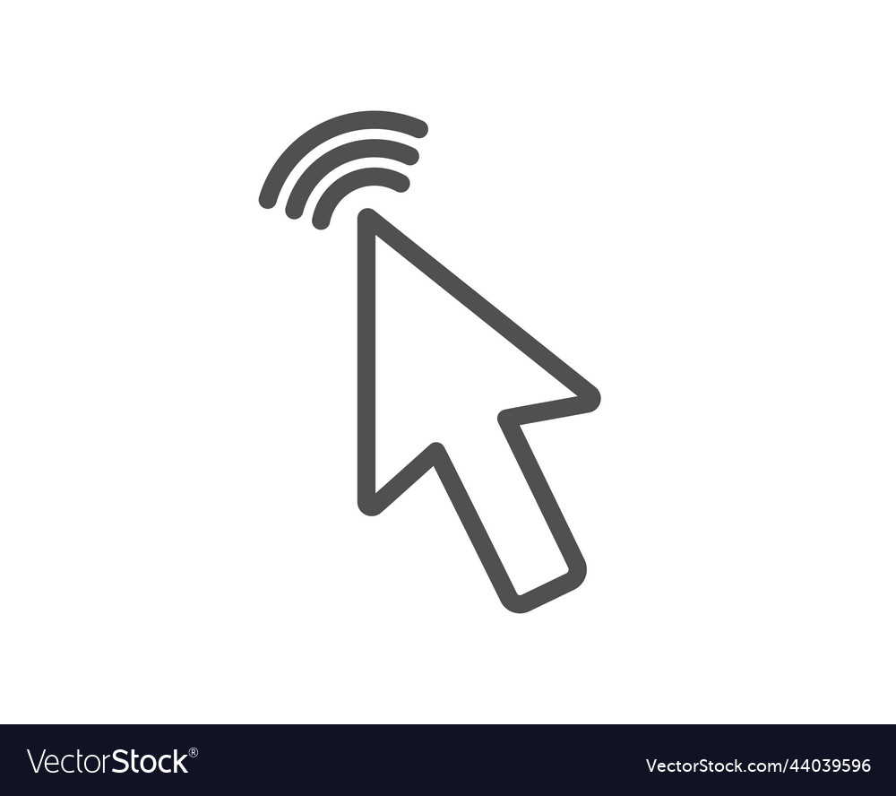 Mouse cursor line icon click action sign vector image Mouse cursor line icon click action sign