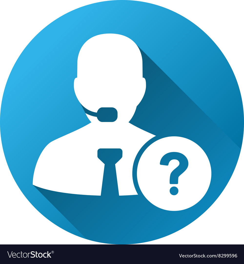 Online support operator gradient round icon