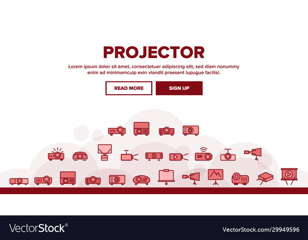 Projector landing header vector image Projector landing header
