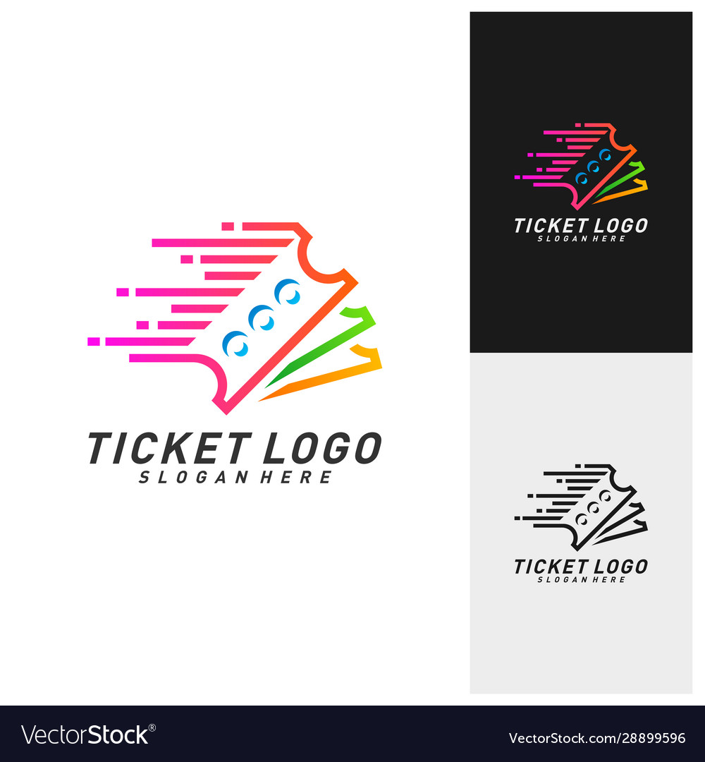 Quick ticket logo template design emblem