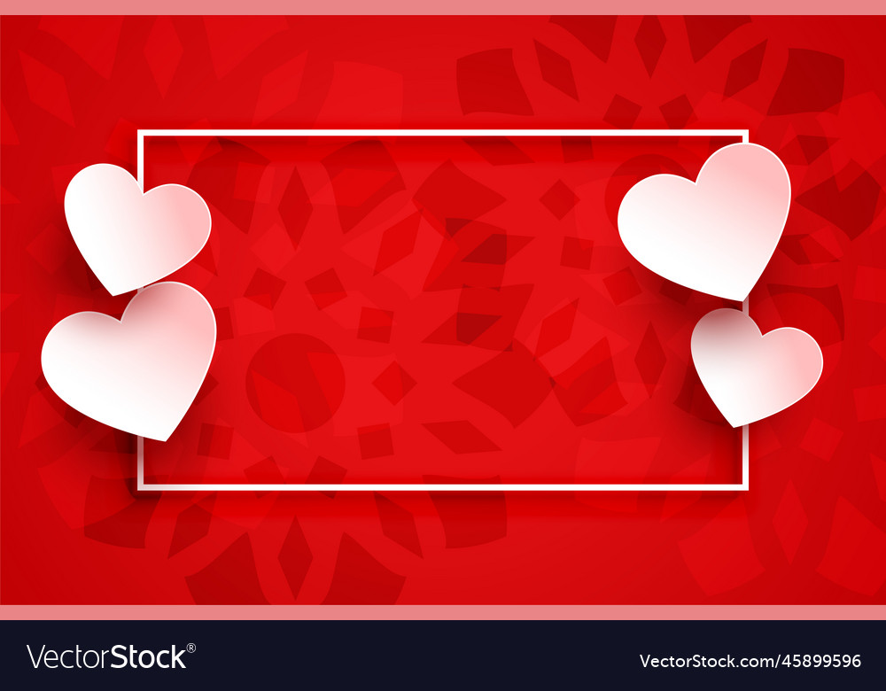 Red hearts background frame with text space