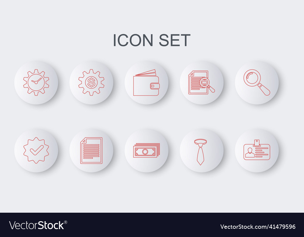 Set line identification badge approved and check vector image Set line identification badge approved and check