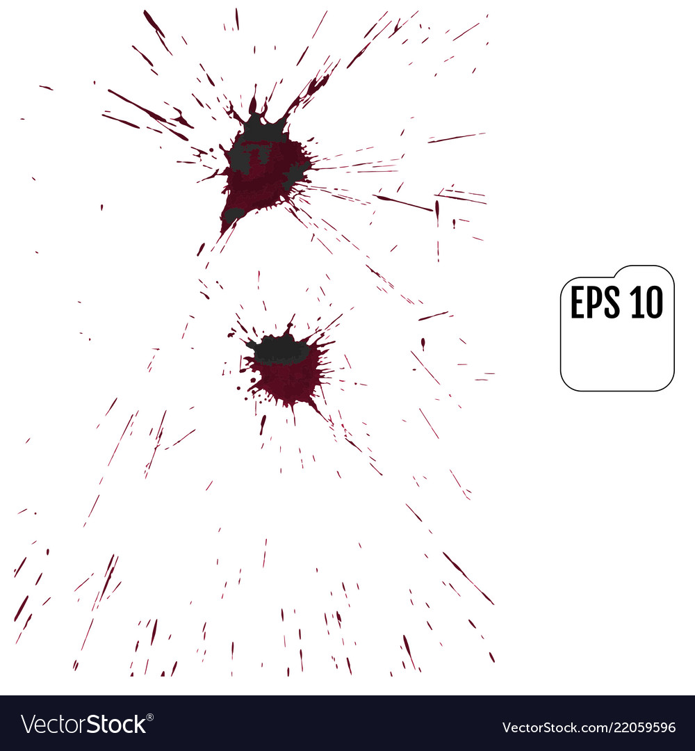 Set of realistic bloody splatters drop and blob