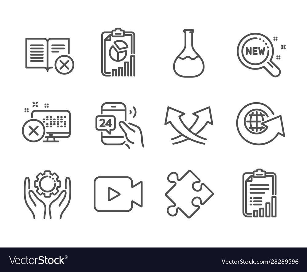 Set technology icons such as intersection
