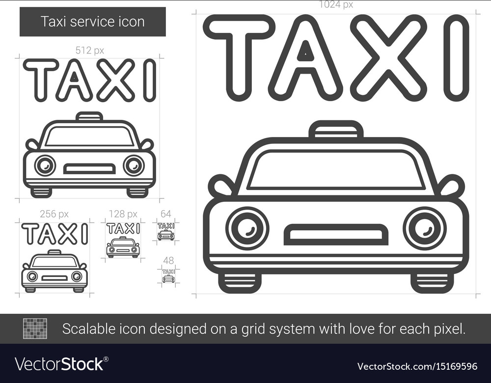 Taxi service line icon