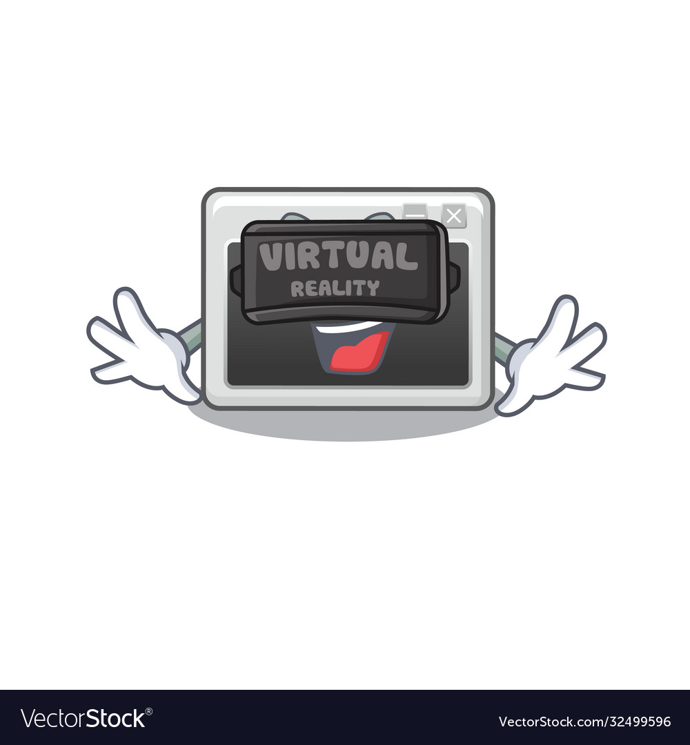 Trendy command window character wearing virtual