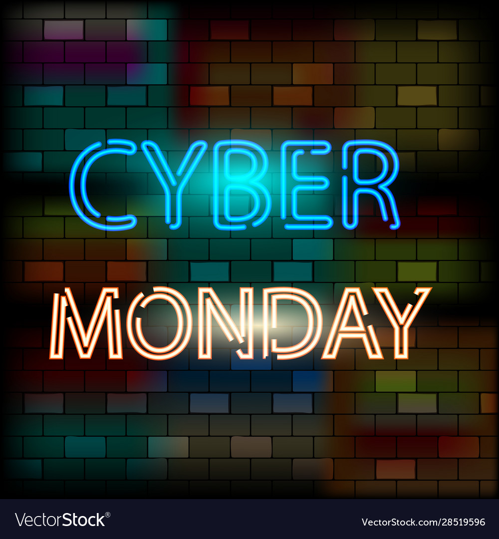 Vip neon icon cyber monday sign Royalty Free Vector Image