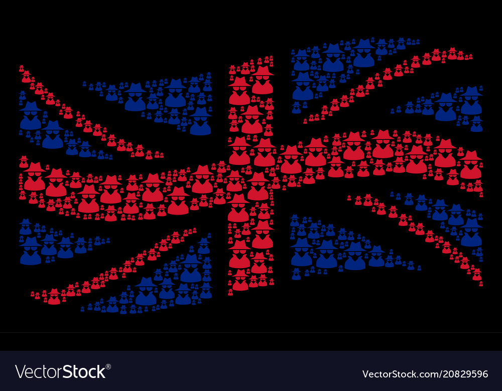 Waving british flag pattern of spy items