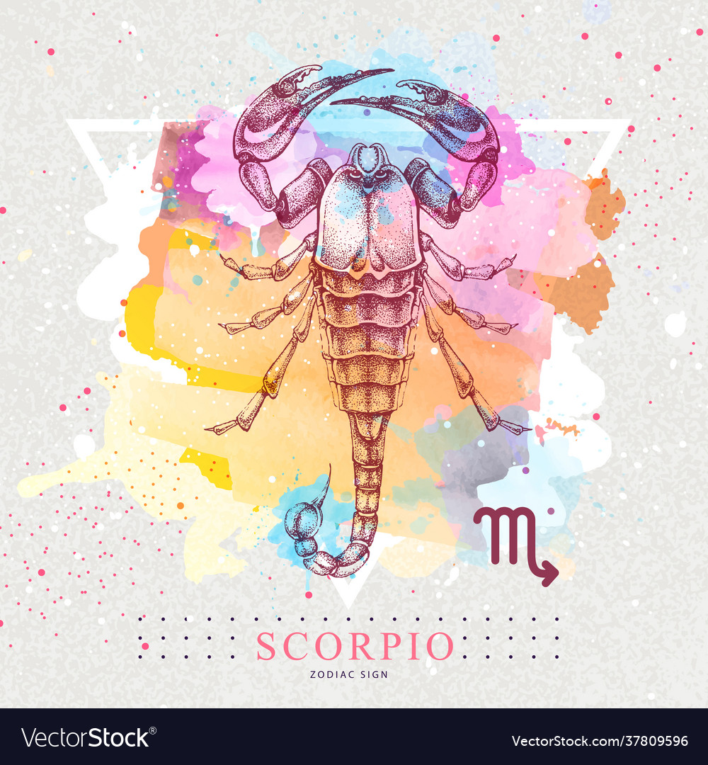 Witchcraft Card With Astrology Scorpio Zodiac Sign