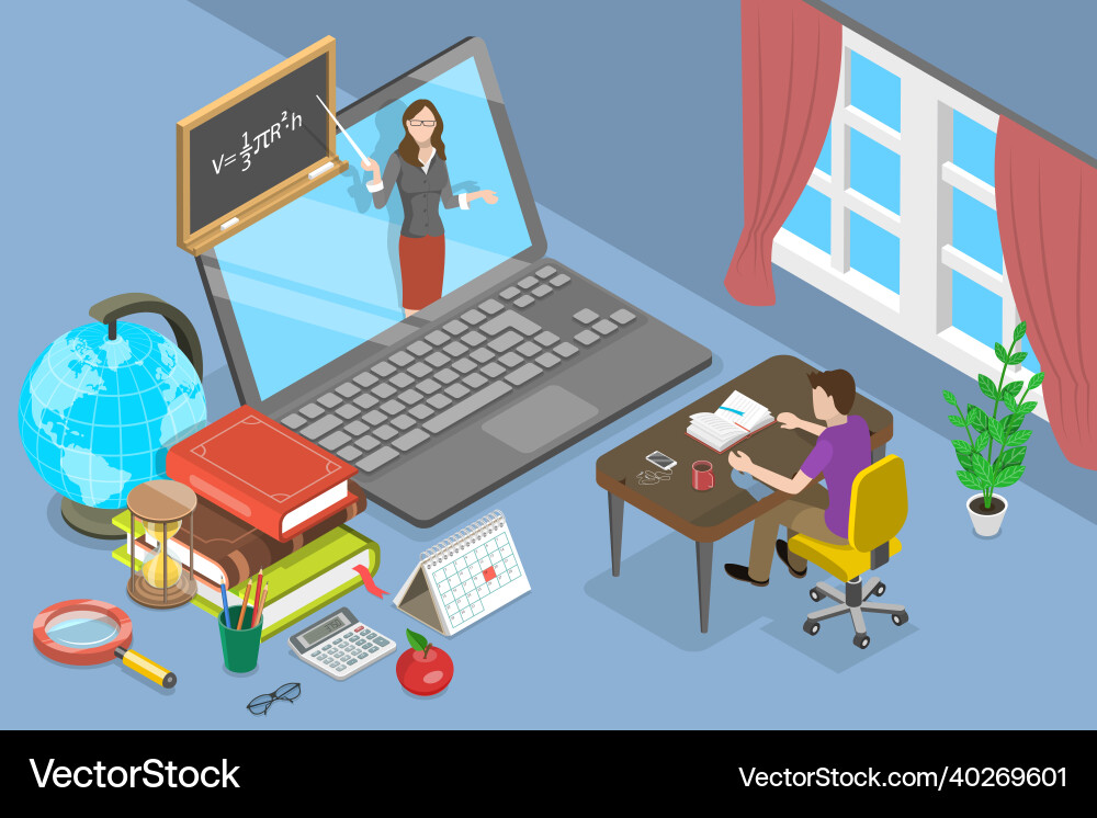 3d isometric flat conceptual Royalty Free Vector Image