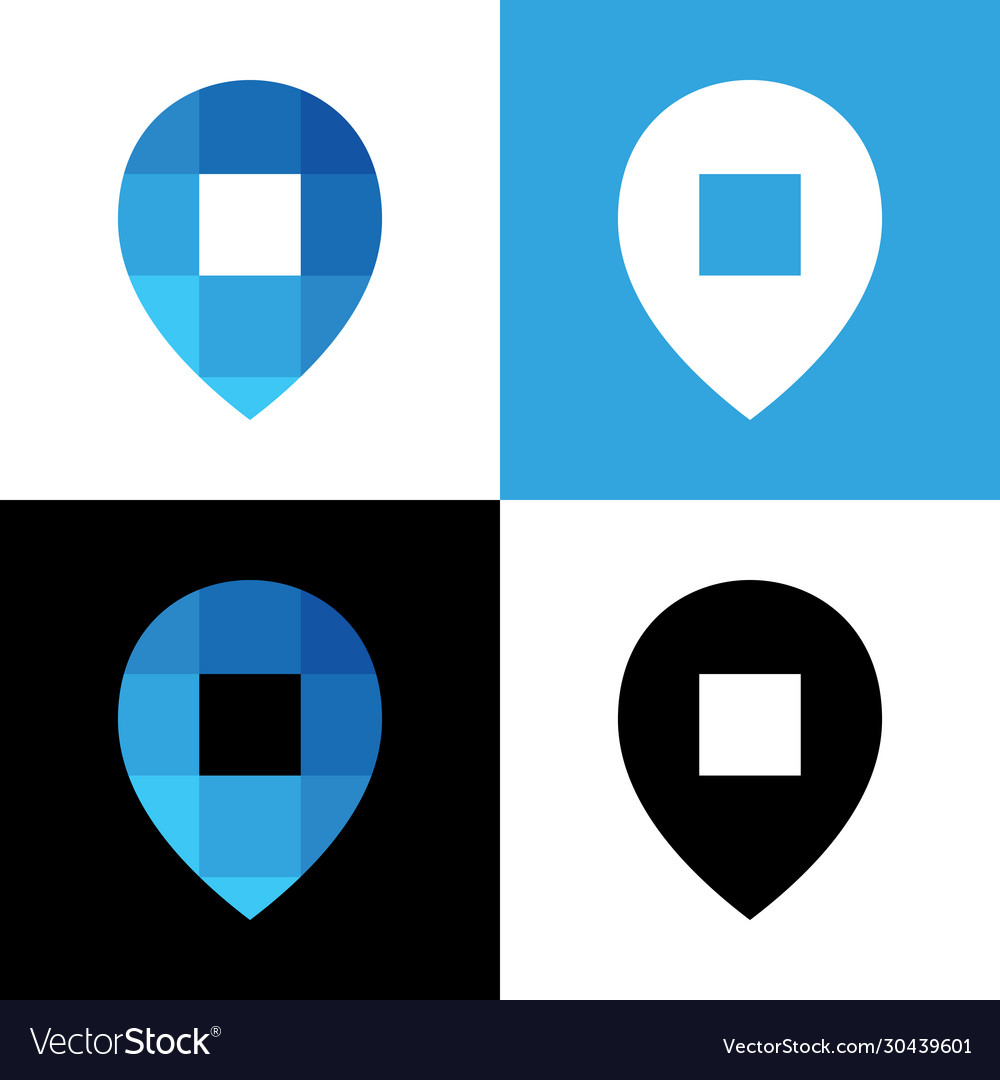 Abstract gps pointer logo icon low poly style map