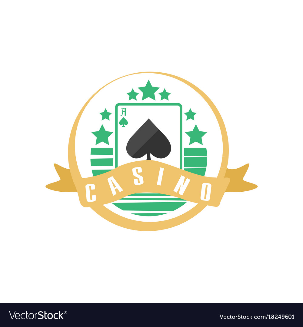 Casino or poker club logo vintage gambling badge