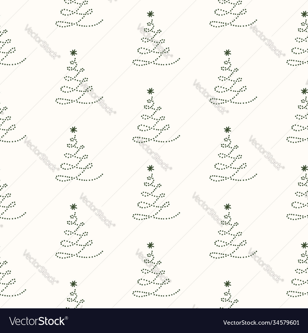 Christmas pattern with swirly trees