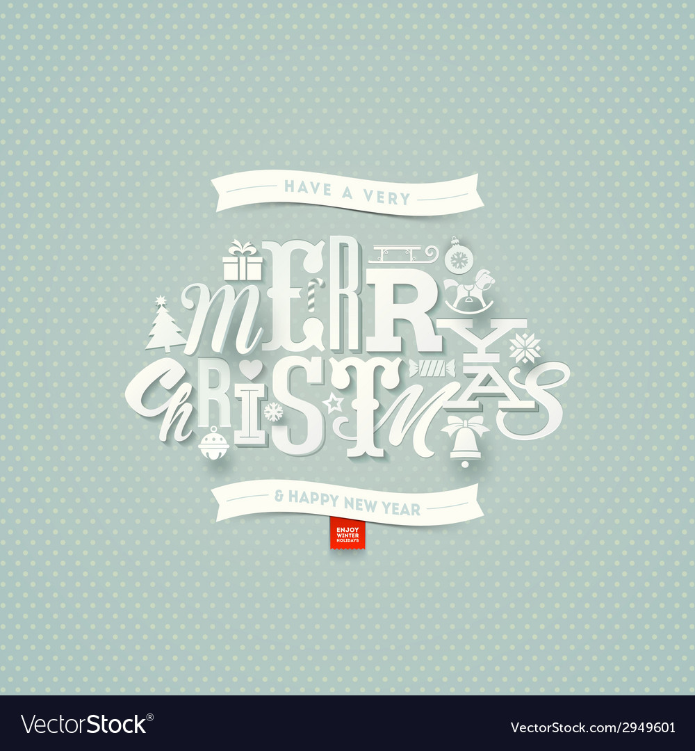 Christmas type design Royalty Free Vector Image