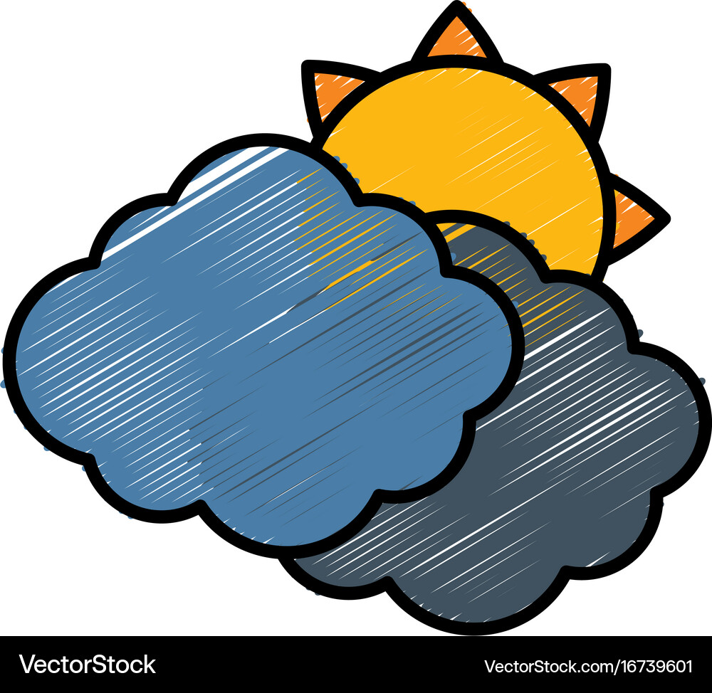 Clouds and sun icon Royalty Free Vector Image - VectorStock
