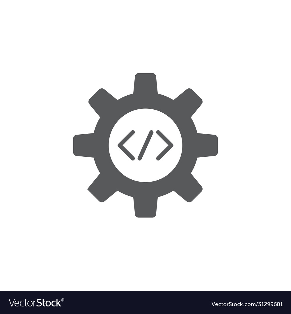 Custom coding symbol programming icon isolated vector image Custom coding symbol programming icon isolated