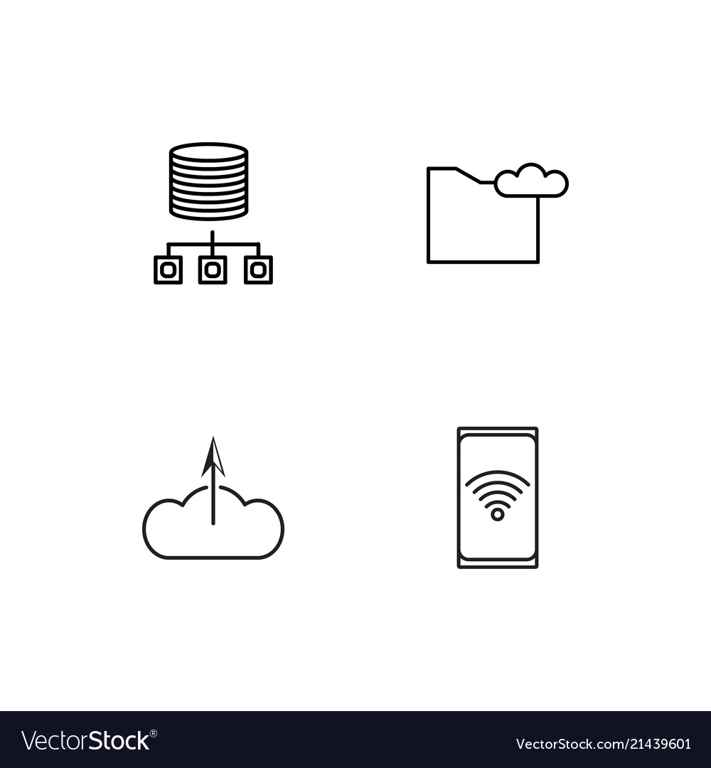 Data analytics linear icons set simple outline