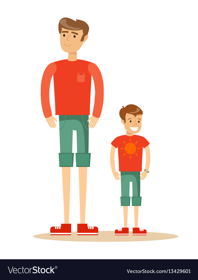 Father With His Son Royalty Free Vector Image Vectorstock